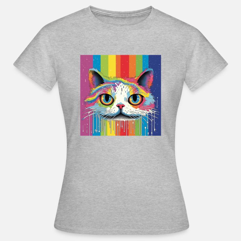Rainbow kitty - Women's T-Shirt - heather grey