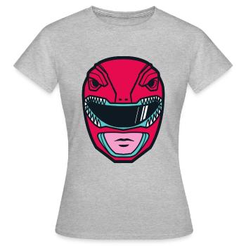 Power Rangers Casque De Ranger Rouge Costume - T-shirt Femme - gris chiné - Devant - AI Model Female 172 dark (172cm)