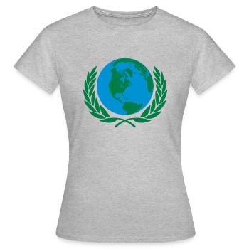 World - Women's T-Shirt - heather grey - Front - AI Model Female 172 dark (172cm)