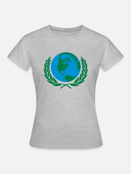 World - Frauen T-Shirt - Grau meliert