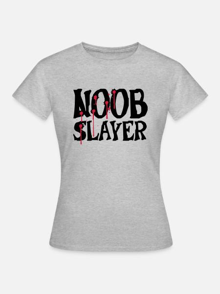 Noob Slayer Shooter - Frauen T-Shirt - Grau meliert