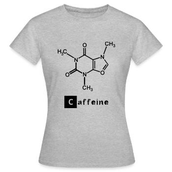 Caféine - formule chimique - T-shirt Femme - gris chiné - Devant - AI Model Female 172 dark (172cm)