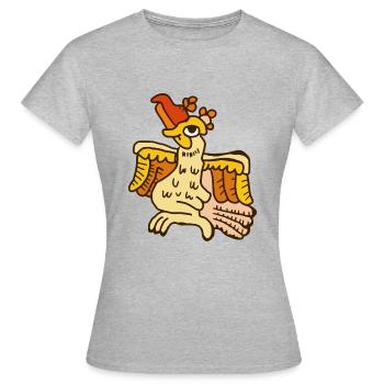 POPART MAYA KUTZ - DER GESELLIGE TRUTHAHN - Frauen T-Shirt - Grau meliert - Vorne - AI Model Female 172 dark (172cm)