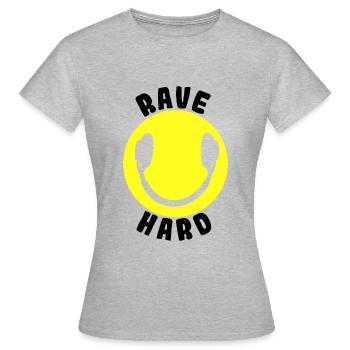 Rave Raver Festival - T-shirt Femme - gris chiné - Devant - AI Model Female 172 dark (172cm)