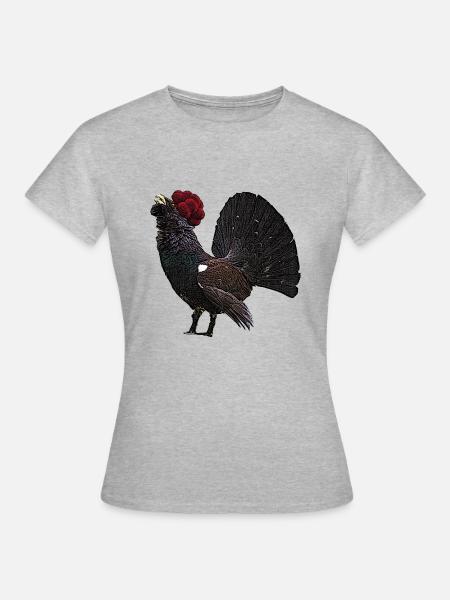 Auerhahn mit Schwarzwälder Bollenhut - Frauen T-Shirt - Grau meliert