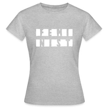 Féminisme Égalité égalité - T-shirt Femme - gris chiné - Devant - AI Model Female 172 dark (172cm)