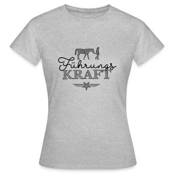 Führungskraft Frau HorseTypoCollection - schwarz - Frauen T-Shirt - Grau meliert - Vorne - AI Model Female 172 dark (172cm)