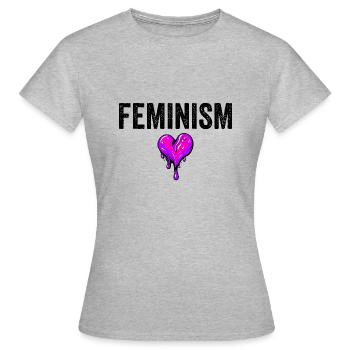 FÉMINISME - T-shirt Femme - gris chiné - Devant - AI Model Female 172 dark (172cm)
