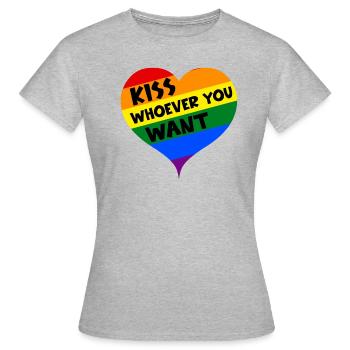 Pride Gay Lesbienne Transgender Heart Dicton - T-shirt Femme - gris chiné - Devant - AI Model Female 172 dark (172cm)
