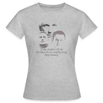 Alexej Nawalny, Nawalny,Zeichnung,zitat - Frauen T-Shirt - Grau meliert - Vorne - AI Model Female 172 dark (172cm)