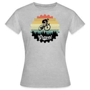 Gravel Bike Gravelbike VTT Vélo Vélo Vélo Gravier - T-shirt Femme - gris chiné - Devant - AI Model Female 172 dark (172cm)