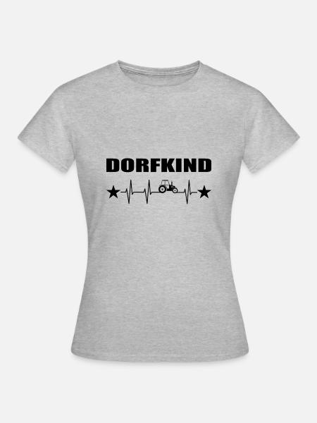 Dorfkind - Frauen T-Shirt - Grau meliert