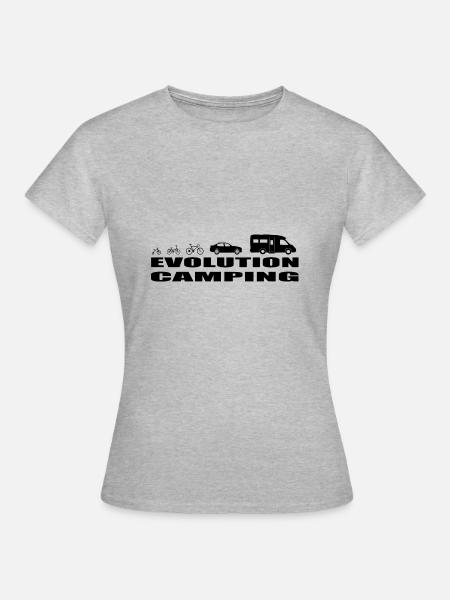 camping - Frauen T-Shirt - Grau meliert