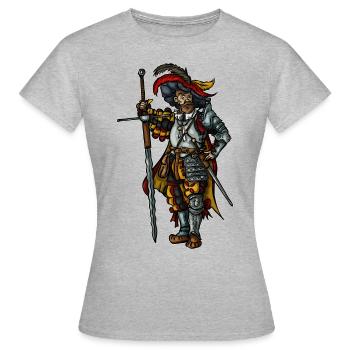 Landsknecht - Frauen T-Shirt - Grau meliert - Vorne - AI Model Female 172 dark (172cm)