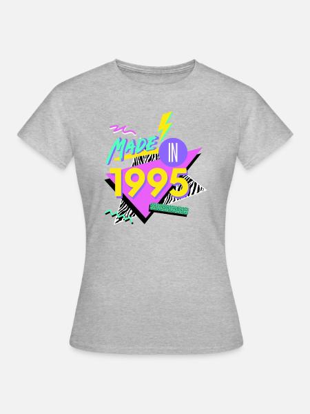 1995 NEON 90s Shirt Design - Dame-T-shirt - grå meleret