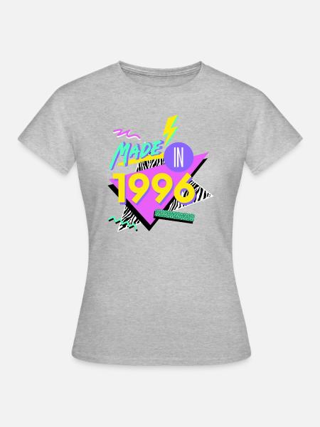 1996 NEON 90s Shirt Design - Dame-T-shirt - grå meleret