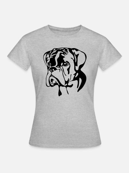 BOXER PORTRAIT Wilsigns Hund Hunde - Frauen T-Shirt - Grau meliert