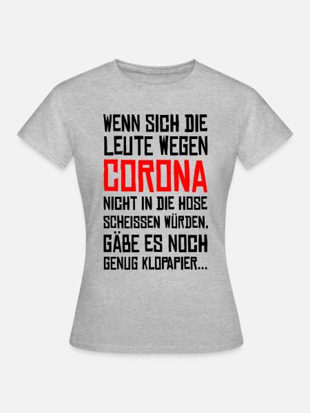 Corona Virus Klopapier - schwarz - Frauen T-Shirt - Grau meliert