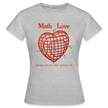 Heart Function 3D – Math Love - Women's T-Shirt - heather grey - Front - AI Model Female 172 dark (172cm)