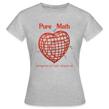 Heart Function 3D - Pure Math - Women's T-Shirt - heather grey - Front - AI Model Female 172 dark (172cm)