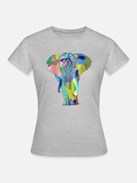 Elefant - Frauen T-Shirt - Grau meliert