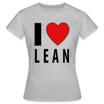 I heart LEAN - Frauen T-Shirt - Grau meliert - Vorne - AI Model Female 172 dark (172cm)