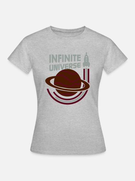 Infinite Universe (Planet) - Frauen T-Shirt - Grau meliert