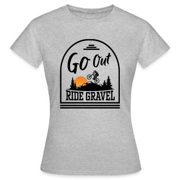 Go out - Ride Gravel - Women's T-Shirt - heather grey - Front - AI Model Female 172 dark (172cm)