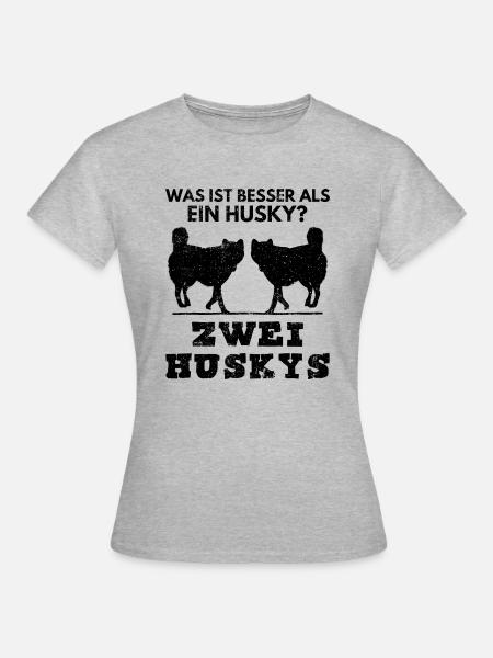 Husky Huskys Rasse Hundeliebhaber Hundehalter - Frauen T-Shirt - Grau meliert