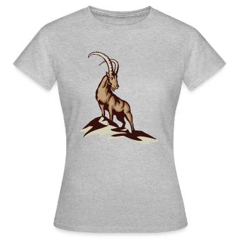 Capricorne des Alpes de Berchtesgaden - T-shirt Femme - gris chiné - Devant - AI Model Female 172 dark (172cm)