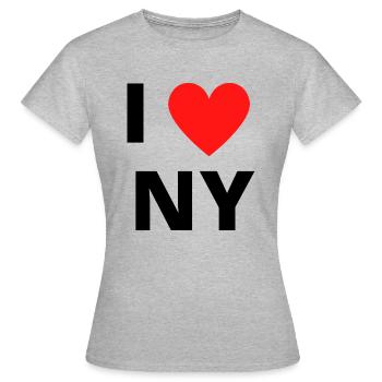 I <3 NY - Frauen T-Shirt - Grau meliert - Vorne - AI Model Female 172 dark (172cm)