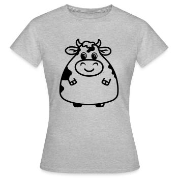Vache potelée comme illustration vectorielle - T-shirt Femme - gris chiné - Devant - AI Model Female 172 dark (172cm)