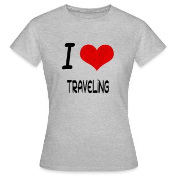 J'aime Hobby Présent bday VOYAGER - T-shirt Femme - gris chiné - Devant - AI Model Female 172 dark (172cm)
