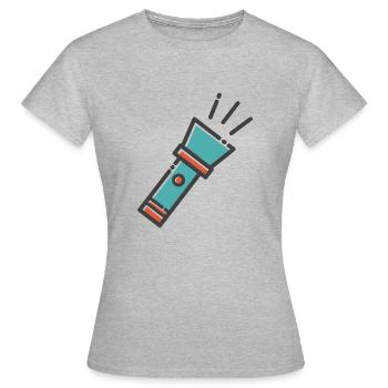 lampe de poche - T-shirt Femme - gris chiné - Devant - AI Model Female 172 dark (172cm)