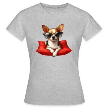 Cool Chihuahua Wearing Sunglasses - Women's T-Shirt - heather grey - Front - AI Model Female 172 dark (172cm)