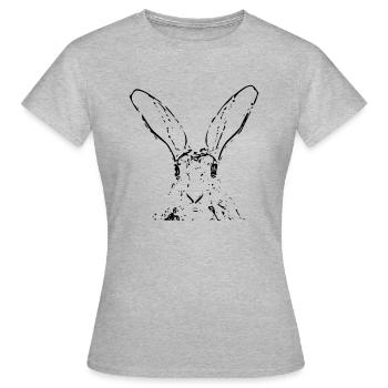 Hase - Frauen T-Shirt - Grau meliert - Vorne - AI Model Female 172 dark (172cm)