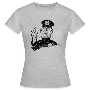 la police policier majeur Comic - T-shirt Femme - gris chiné - Devant - AI Model Female 172 dark (172cm)
