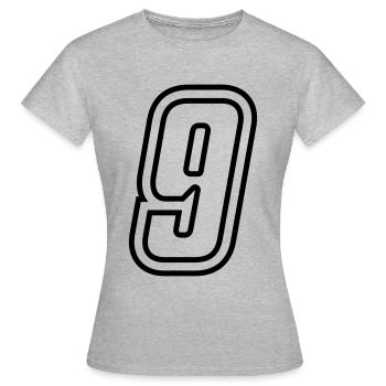 9 Number number - Women's T-Shirt - heather grey - Front - AI Model Female 172 dark (172cm)