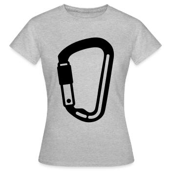 Mousquetons d’équipement d’escalade - T-shirt Femme - gris chiné - Devant - AI Model Female 172 dark (172cm)