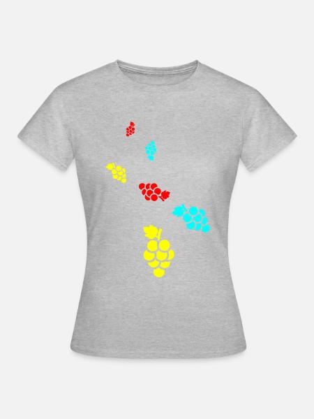 weintrauben - Frauen T-Shirt - Grau meliert