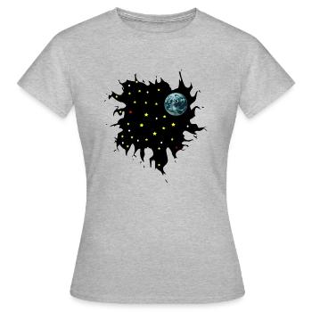 Galaxie - Frauen T-Shirt - Grau meliert - Vorne - AI Model Female 172 dark (172cm)