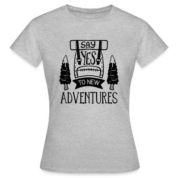Dites oui au nouveau voyage à dos Adventures sur la route - T-shirt Femme - gris chiné - Devant - AI Model Female 172 dark (172cm)