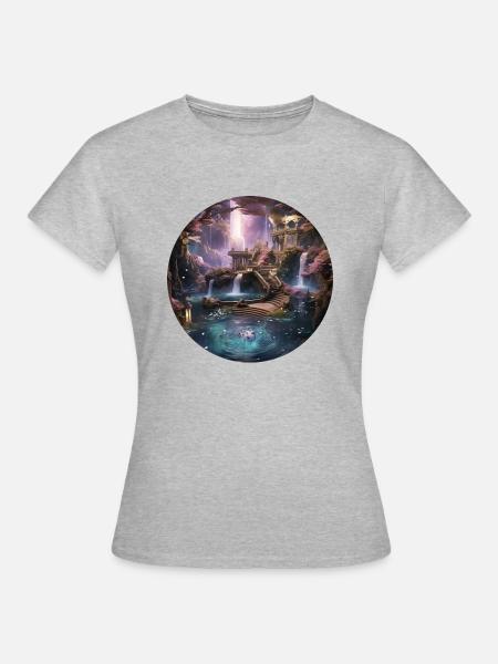 Einhüllende Sternenzauber - Frauen T-Shirt - Grau meliert
