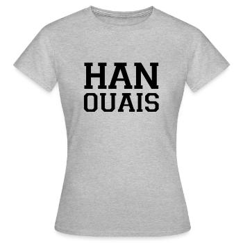 han ouais noir tribunal charleroi - T-shirt Femme - gris chiné - Devant - AI Model Female 172 dark (172cm)