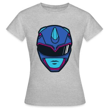 Power Rangers Casque De Ranger Bleu Costume - T-shirt Femme - gris chiné - Devant - AI Model Female 172 dark (172cm)