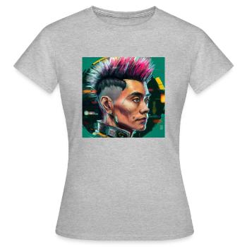 Wang 2077 - Frauen T-Shirt - Grau meliert - Vorne - AI Model Female 172 dark (172cm)