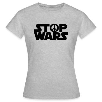 Stop Wars - T-shirt Femme - gris chiné - Devant - AI Model Female 172 dark (172cm)