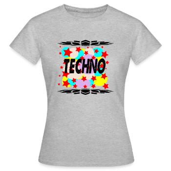 techno - T-shirt Femme - gris chiné - Devant - AI Model Female 172 dark (172cm)