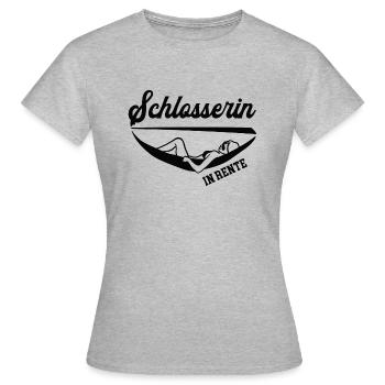 Schlosserin Rente Ruhestand Metallbauer Rentnerin - Frauen T-Shirt - Grau meliert - Vorne - AI Model Female 172 dark (172cm)