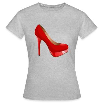 chaussures highheels schoes flipflops boots bottes38 - T-shirt Femme - gris chiné - Devant - AI Model Female 172 dark (172cm)